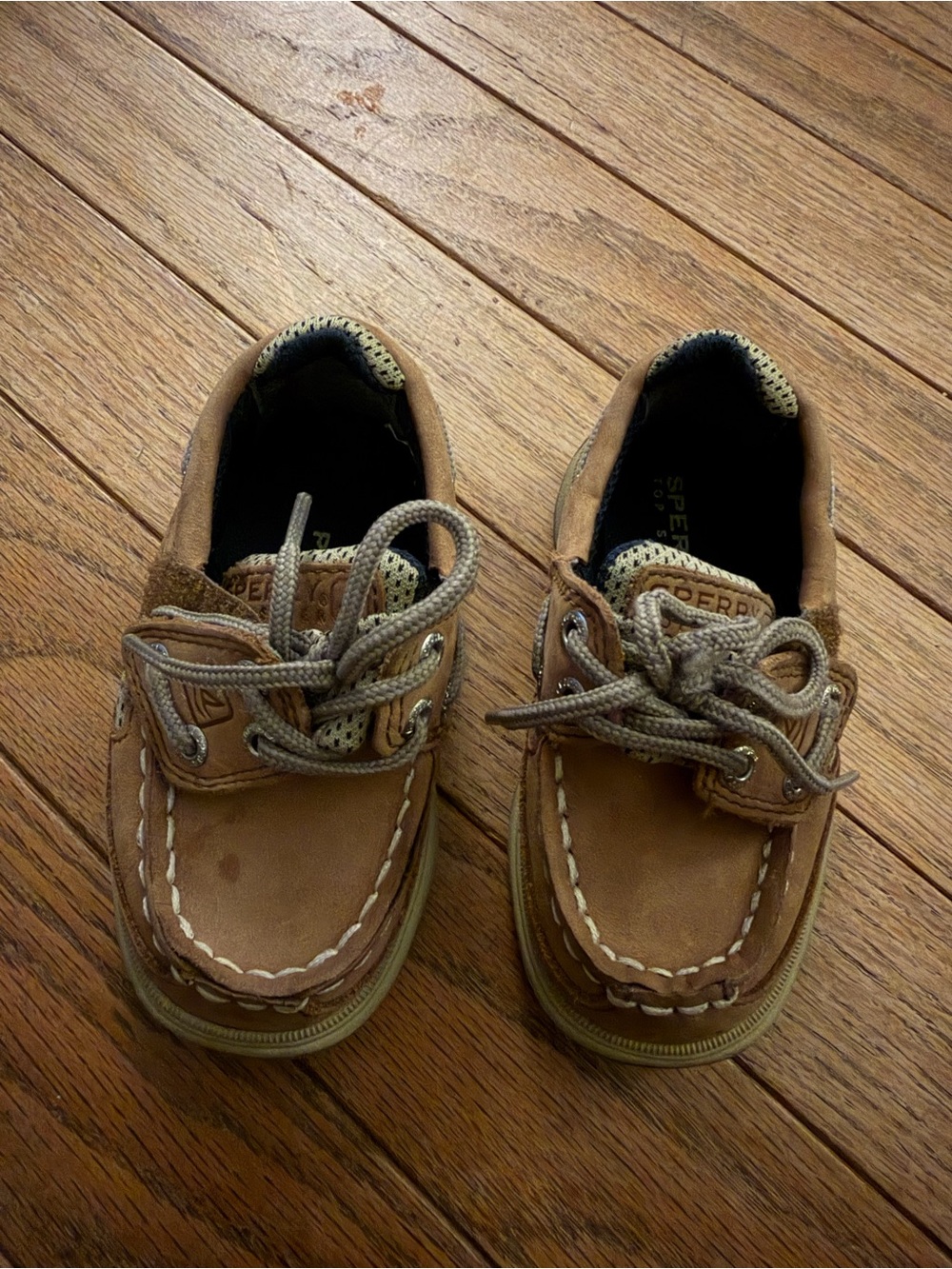 Sperry Kids Tan Leather Moccasin Boat Shoes